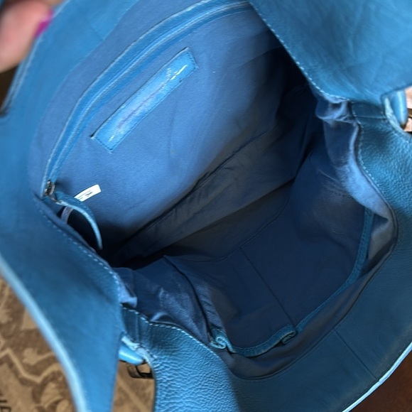 Free People Blue Leather Studded Convertible Women's Bag - Picture 4 of 8